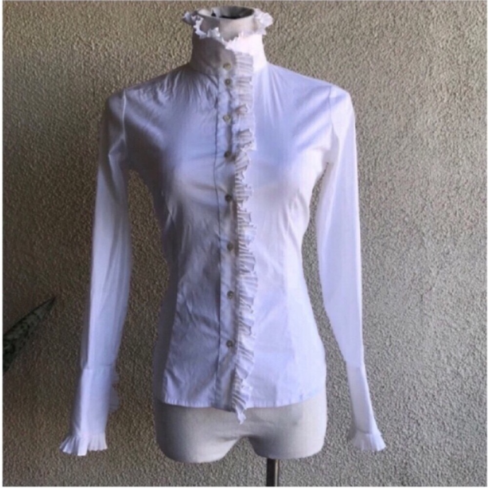 White Ruffled Blouse - Picture 4 of 8